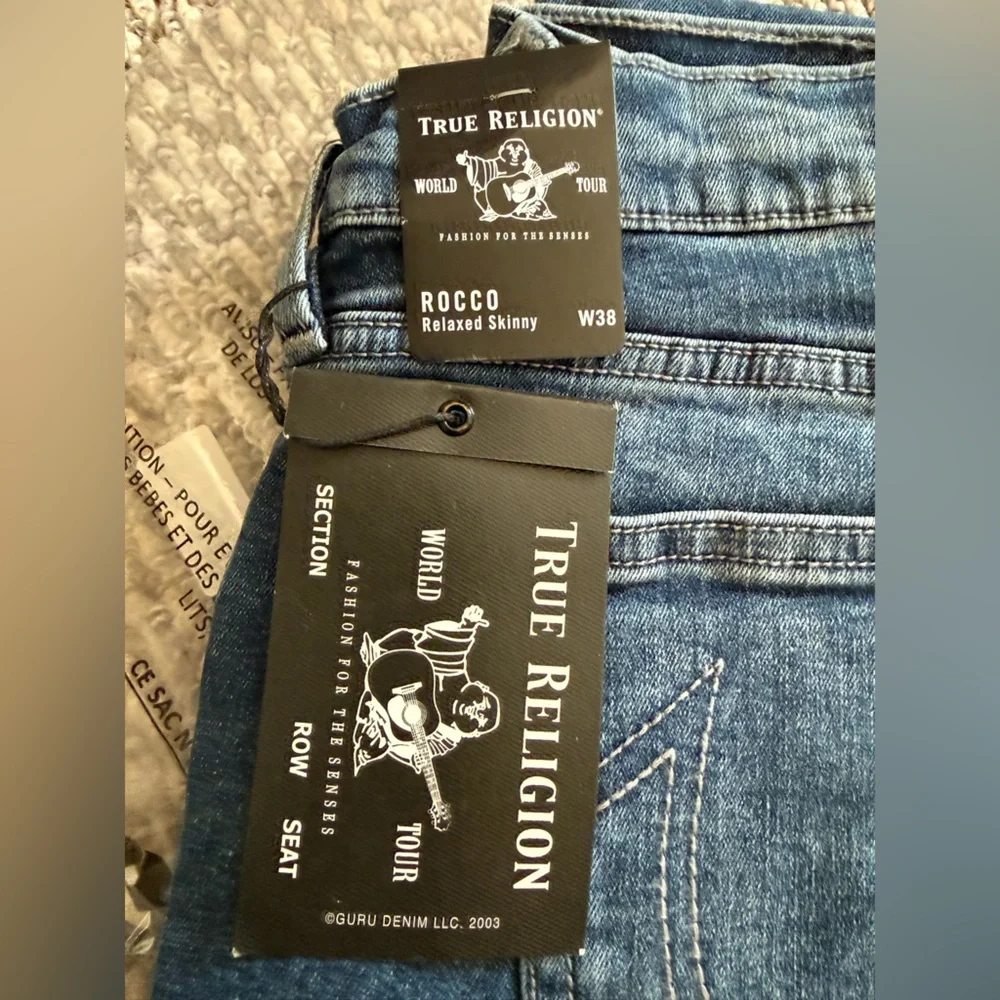 TRUE RELIGION Rocco Relaxed Skinny Jeans Medium Wash Men”s Size 38
